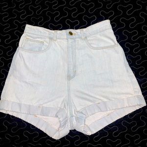 High wasted light blue shorts